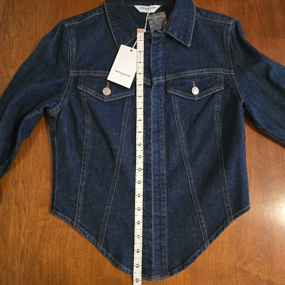 NWT Amanda Uprichard Bristol Denim Top in Dark Blue Heritage Wash - Sz Medium - Picture 13 of 16